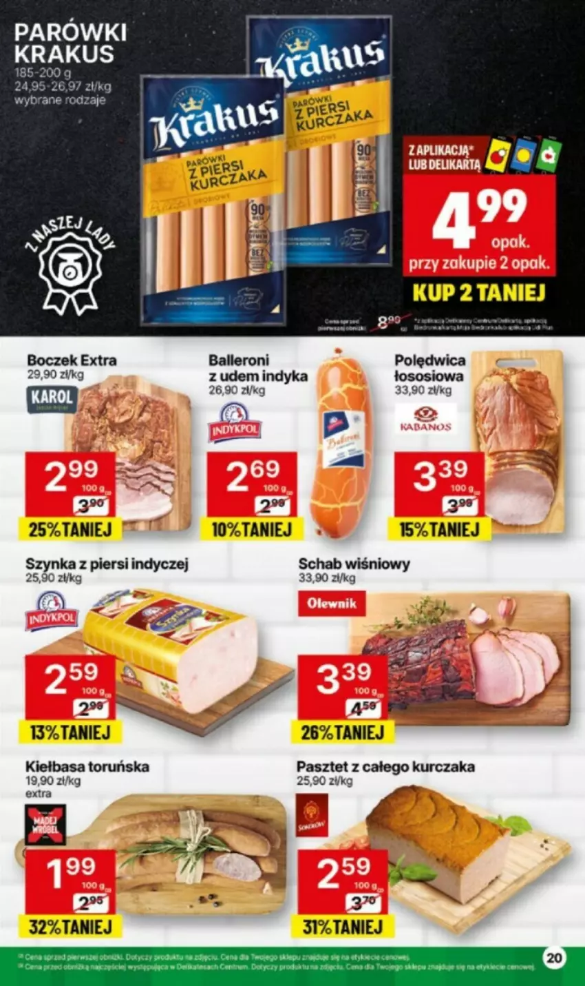 Gazetka promocyjna Delikatesy Centrum - ważna 03.06 do 09.06.2024 - strona 13 - produkty: Boczek, Kiełbasa, Kurczak, Parówki, Pasztet, Polędwica, Sos, Szynka