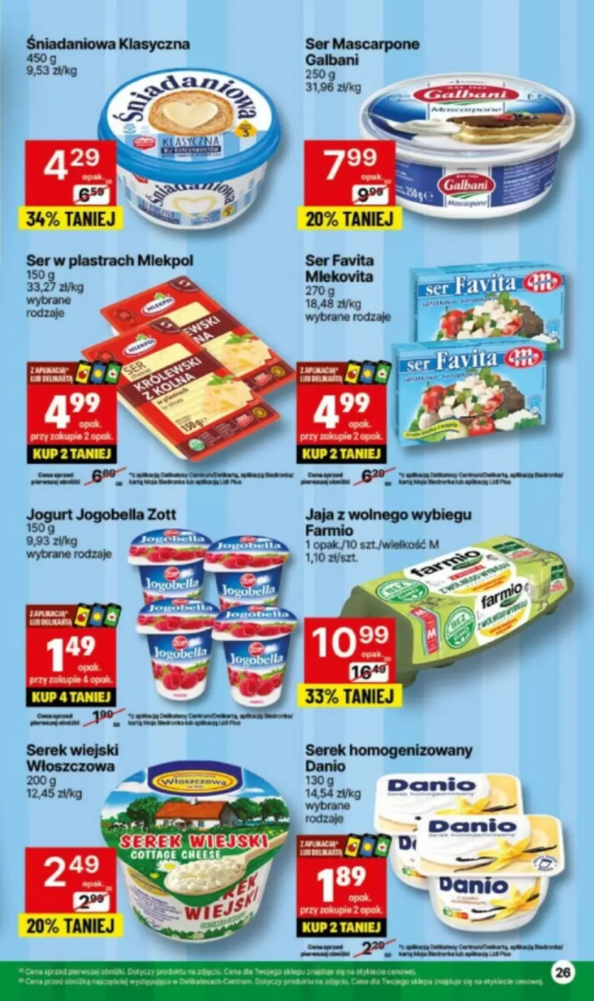 Gazetka promocyjna Delikatesy Centrum - ważna 03.06 do 09.06.2024 - strona 19 - produkty: Danio, Galbani, Mascarpone, Ser