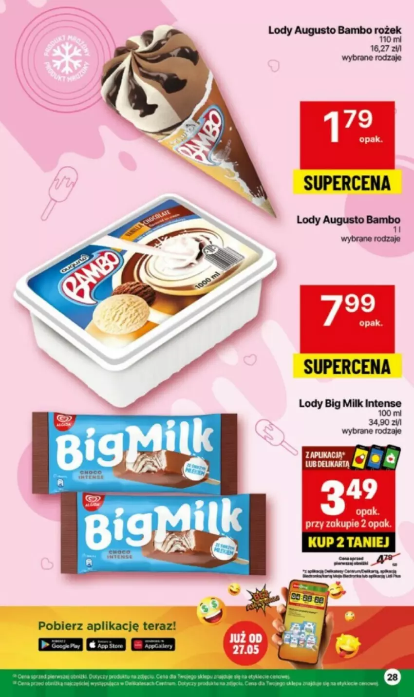 Gazetka promocyjna Delikatesy Centrum - ważna 03.06 do 09.06.2024 - strona 21 - produkty: Big Milk, Lody