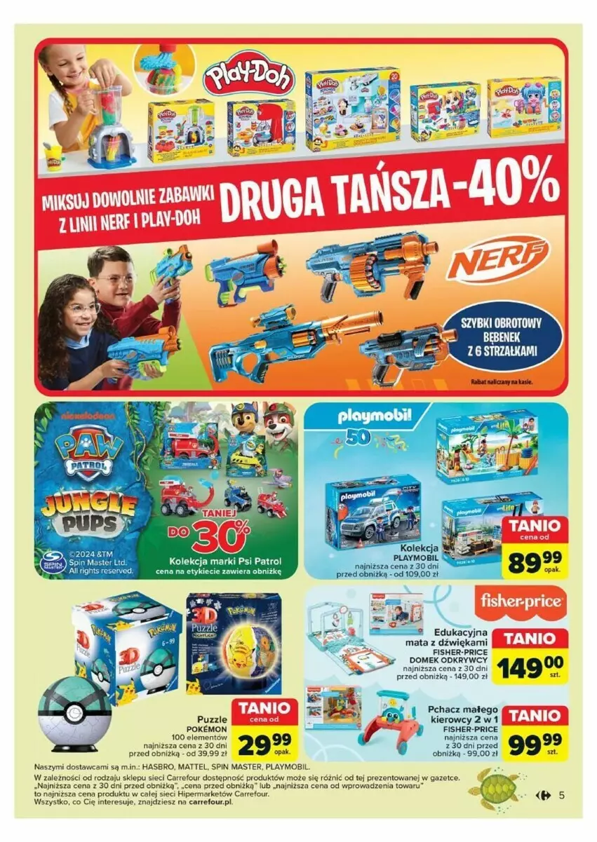 Gazetka promocyjna Carrefour - ważna 21.05 do 01.06.2024 - strona 23 - produkty: Fisher-Price, Hasbro, Mattel, Mobil, Playmobil, Psi Patrol, Puzzle