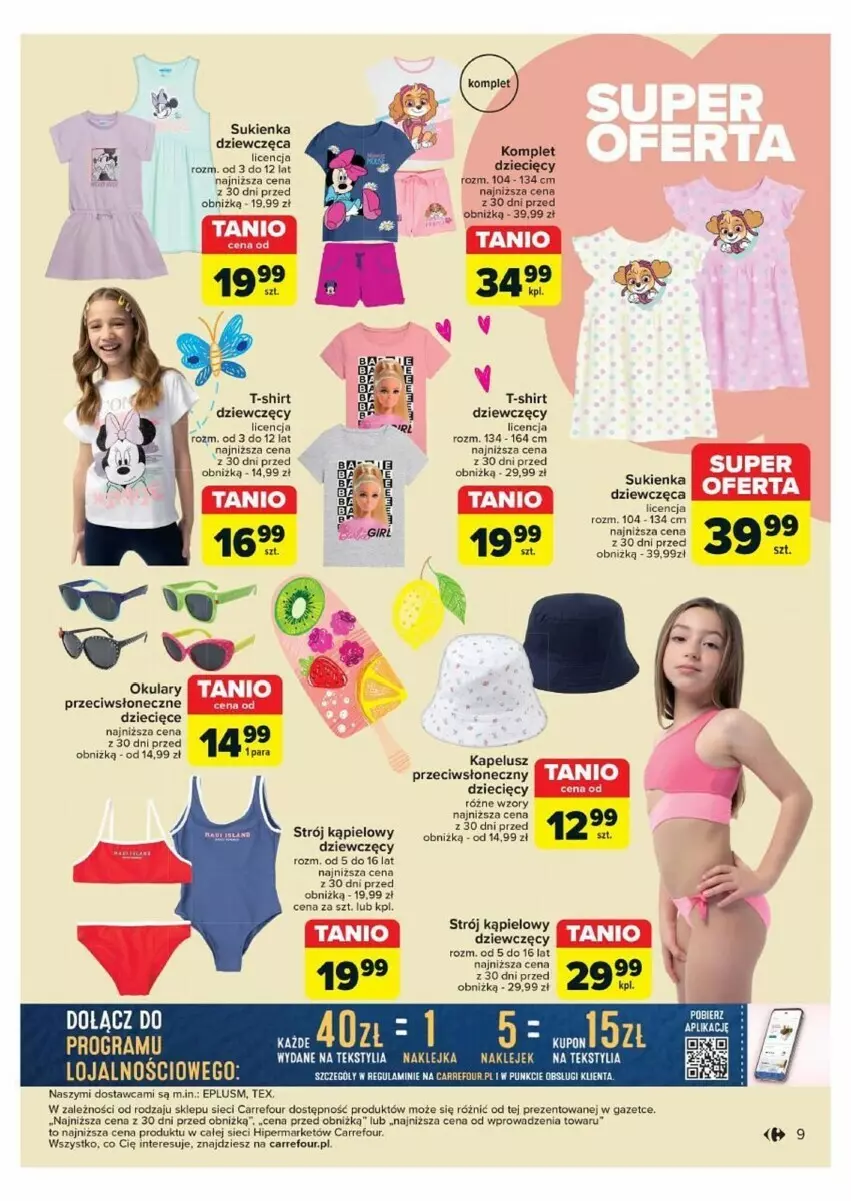 Gazetka promocyjna Carrefour - ważna 21.05 do 01.06.2024 - strona 27 - produkty: AEG, Dzieci, Klej, Strój kąpielowy, Sukienka, T-shirt