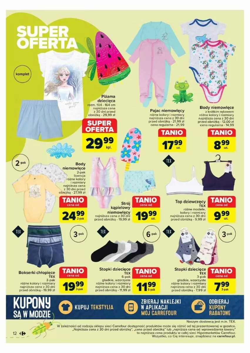 Gazetka promocyjna Carrefour - ważna 21.05 do 01.06.2024 - strona 4 - produkty: Body, Bokserki, Dzieci, Pajac, Piżama, Ser, Top