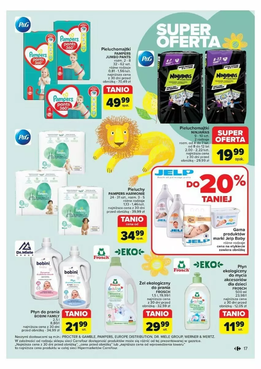 Gazetka promocyjna Carrefour - ważna 21.05 do 01.06.2024 - strona 9 - produkty: Dzieci, Fa, Frosch, Majtki, Pampers, Pieluchomajtki, Pieluchy, Płyn do prania, Por