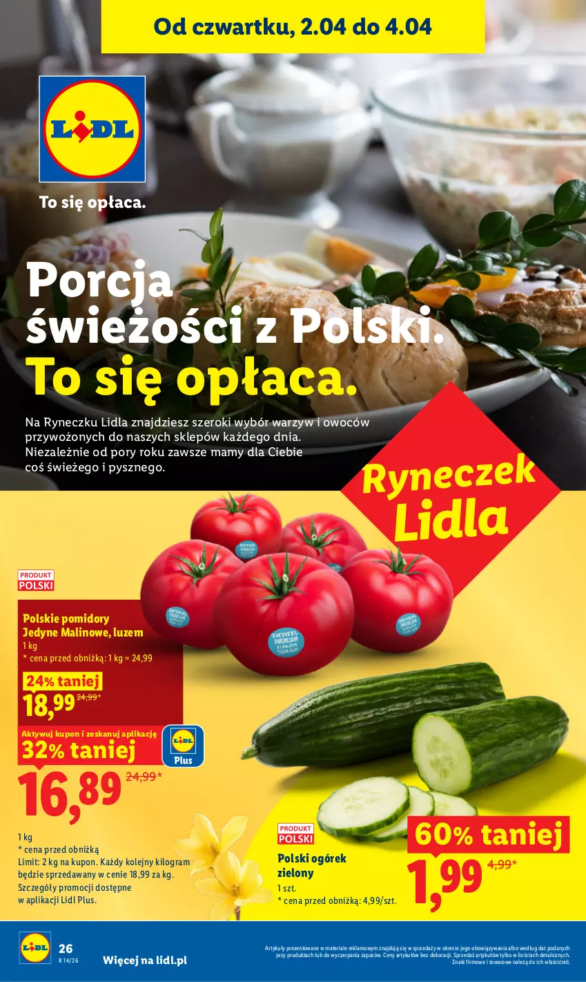 Gazetka promocyjna Lidl - Gazetka ważna od 2.04 do 4.04 - ważna 02.04 do 04.04.2026 - strona 26 - produkty: Gra, O nas, Ogórek, Olej, Pomidory, Por
