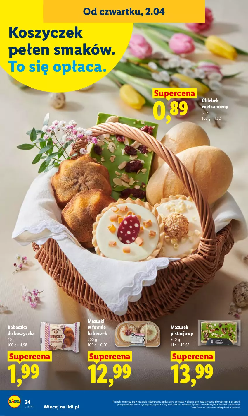 Gazetka promocyjna Lidl - Gazetka ważna od 2.04 do 4.04 - ważna 02.04 do 04.04.2026 - strona 34 - produkty: Chleb, Kosz