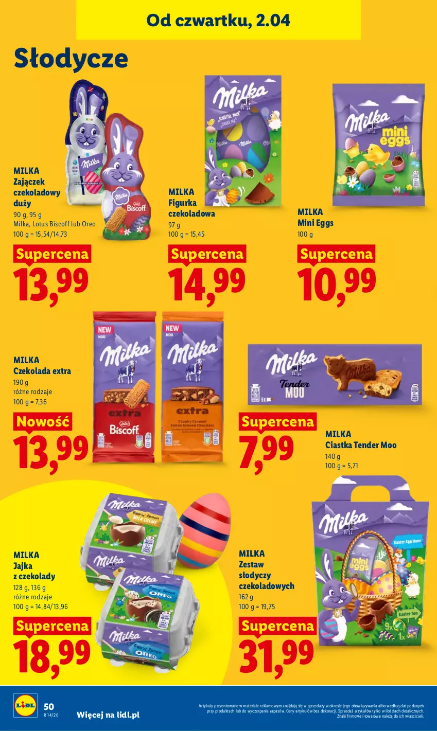 Gazetka promocyjna Lidl - Gazetka ważna od 2.04 do 4.04 - ważna 02.04 do 04.04.2026 - strona 52 - produkty: Ciastka, Czekolada, Milka, Oreo
