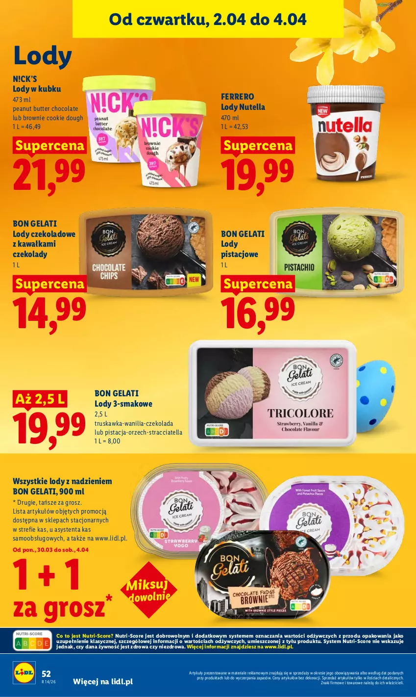 Gazetka promocyjna Lidl - Gazetka ważna od 2.04 do 4.04 - ważna 02.04 do 04.04.2026 - strona 54 - produkty: Brownie, Czekolada, Ferrero, Kawa, Lody, Nutella