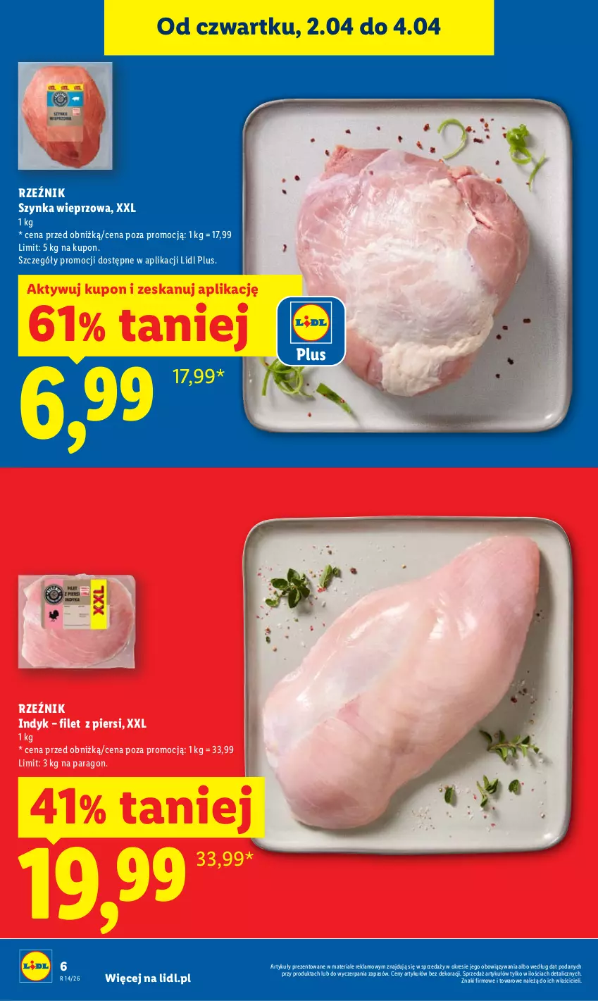 Gazetka promocyjna Lidl - Gazetka ważna od 2.04 do 4.04 - ważna 02.04 do 04.04.2026 - strona 6 - produkty: Szynka, Szynka wieprzowa