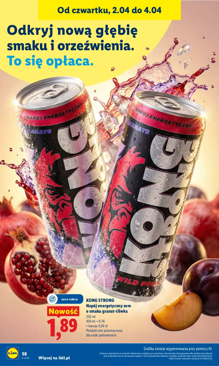 Gazetka promocyjna Lidl - Gazetka ważna od 2.04 do 4.04 - ważna 02.04 do 04.04.2026 - strona 60 - produkty: Gra, Grafika, Granat, Napój, Napój energetyczny