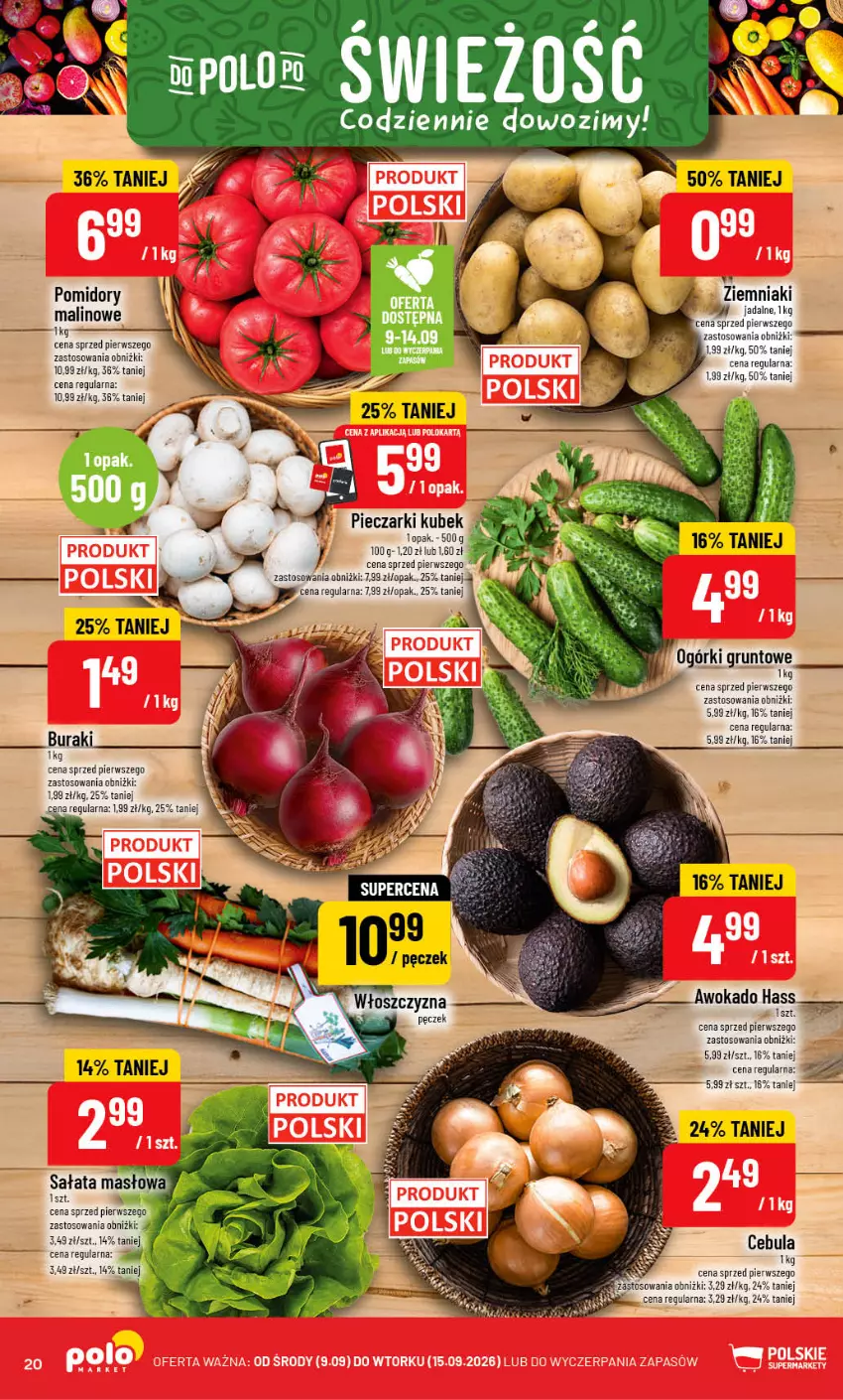Gazetka promocyjna PoloMarket - Gazetka POLOmarket - ważna 09.09 do 15.09.2026 - strona 20 - produkty: Buraki, Cebula, Grunt, Kubek, Piec, Pomidory, Ziemniaki