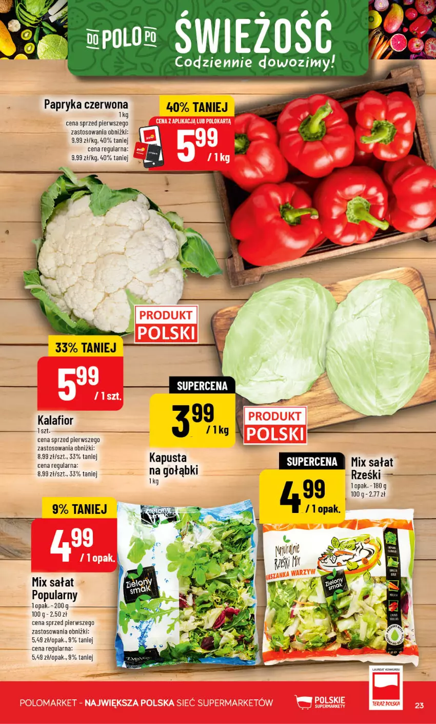Gazetka promocyjna PoloMarket - Gazetka POLOmarket - ważna 09.09 do 15.09.2026 - strona 23 - produkty: Kalafior, Papryka, Papryka czerwona, Sałat