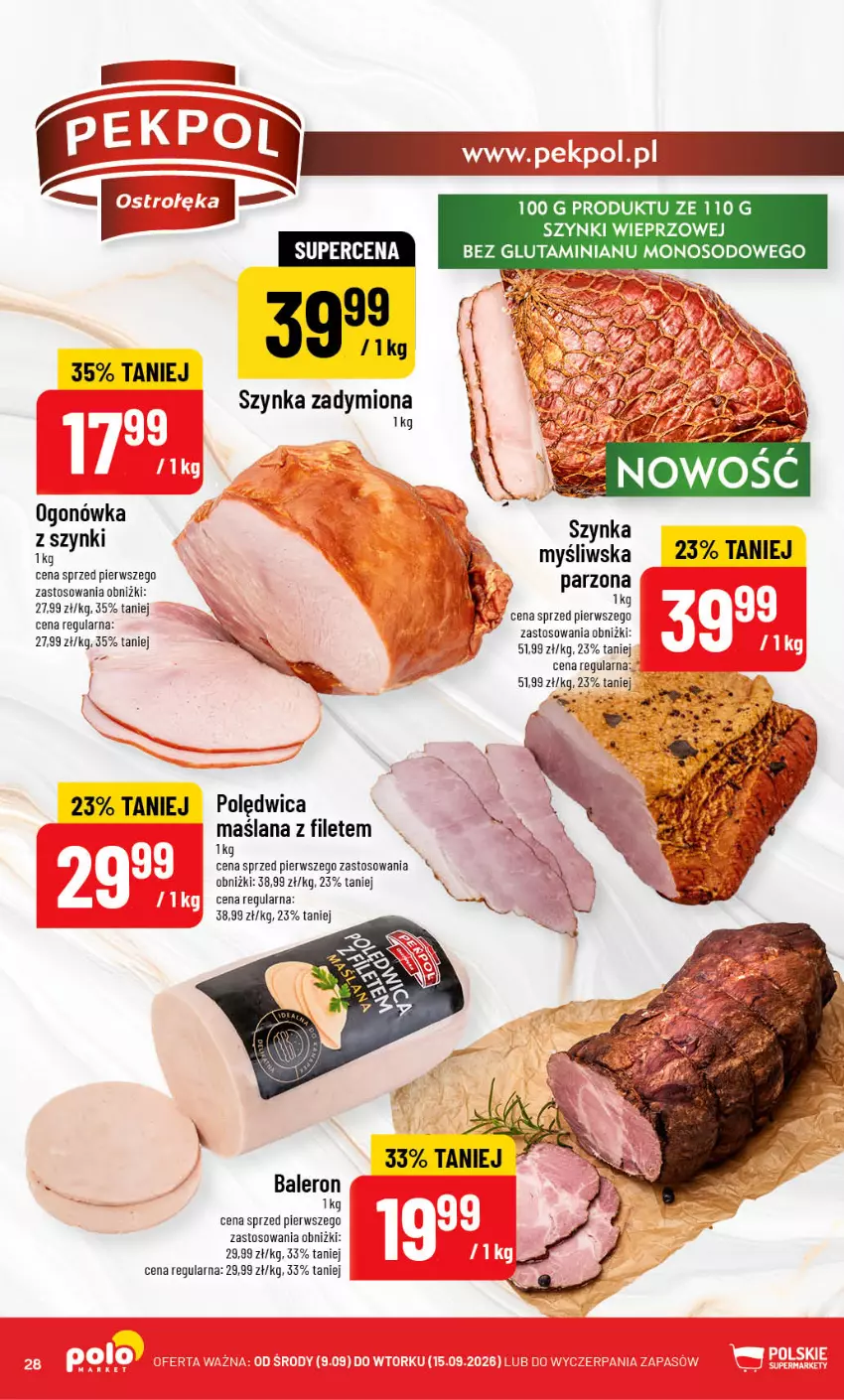 Gazetka promocyjna PoloMarket - Gazetka POLOmarket - ważna 09.09 do 15.09.2026 - strona 28 - produkty: LANA, Ogonówka, Polędwica, Szynka
