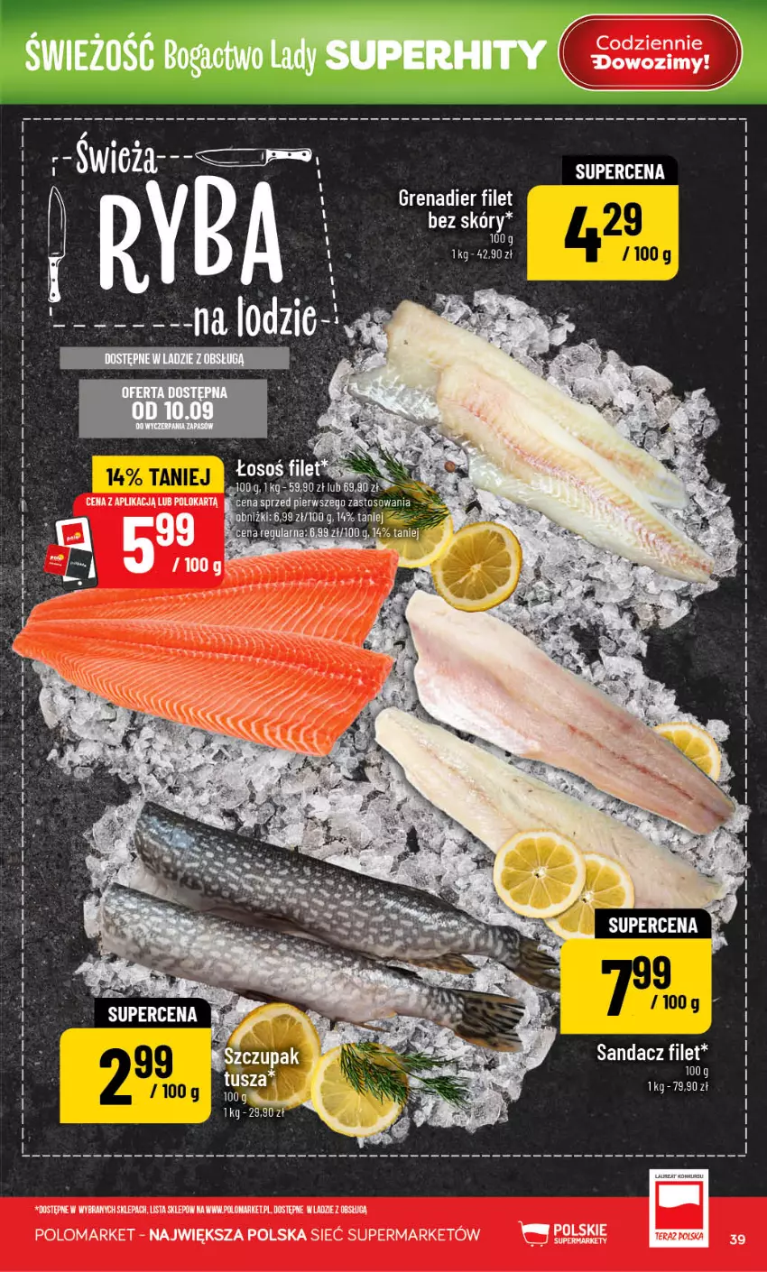 Gazetka promocyjna PoloMarket - Gazetka POLOmarket - ważna 09.09 do 15.09.2026 - strona 39 - produkty: Sandacz, Sandacz filet, Tran, Zupa