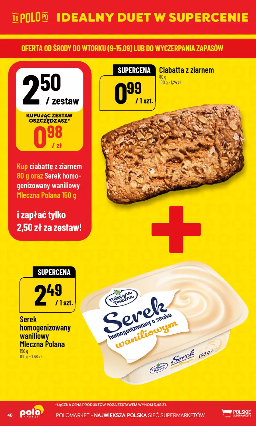 Gazetka promocyjna PoloMarket - Gazetka POLOmarket - ważna 09.09 do 15.09.2026 - strona 48 - produkty: Ciabatta, LANA, Ser, Serek, Serek homogenizowany