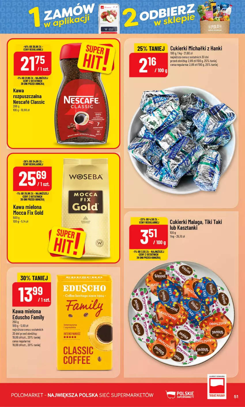 Gazetka promocyjna PoloMarket - Gazetka POLOmarket - ważna 09.09 do 15.09.2026 - strona 51 - produkty: Cukier, Cukierki, Fa, Kawa, Kawa mielona, Kawa rozpuszczalna, Michałki, Mocca Fix Gold