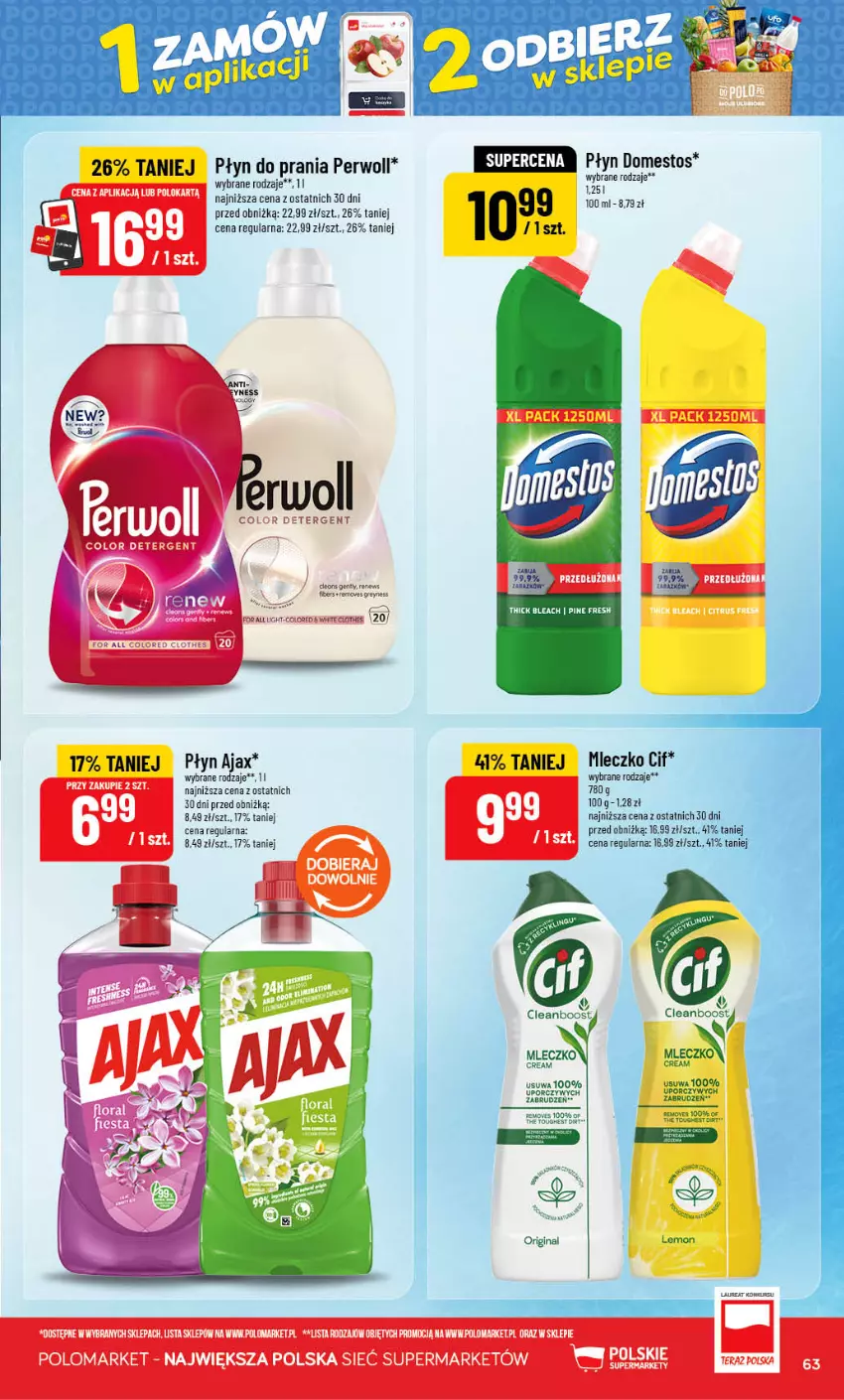 Gazetka promocyjna PoloMarket - Gazetka POLOmarket - ważna 09.09 do 15.09.2026 - strona 63 - produkty: Ajax, Cif, Domestos, Fa, Mleczko, Perwoll, Płyn do prania, Por