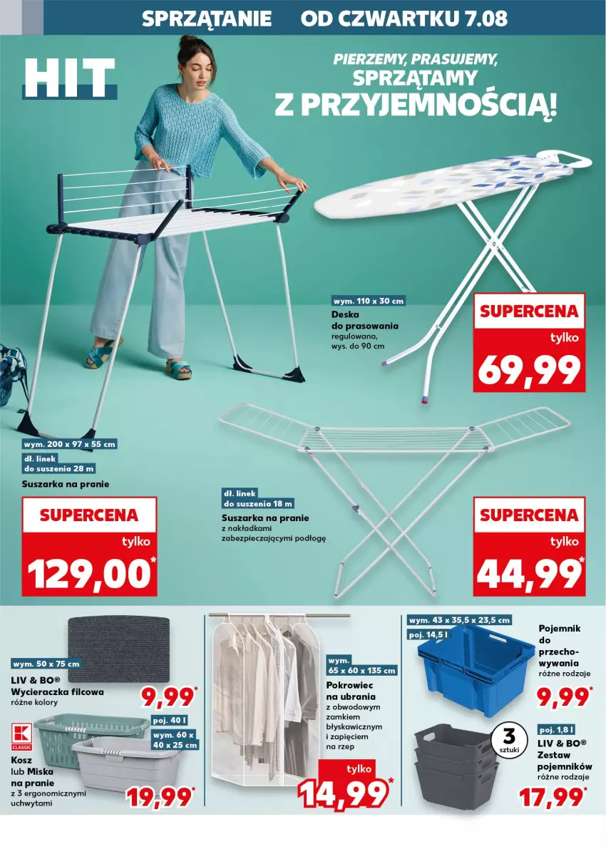Gazetka promocyjna Kaufland - Kaufland - ważna 07.08 do 12.08.2025 - strona 10 - produkty: Deska do prasowania, Kosz, Miska, Piec, Pojemnik, Sprzątanie, Suszarka, Suszarka na pranie