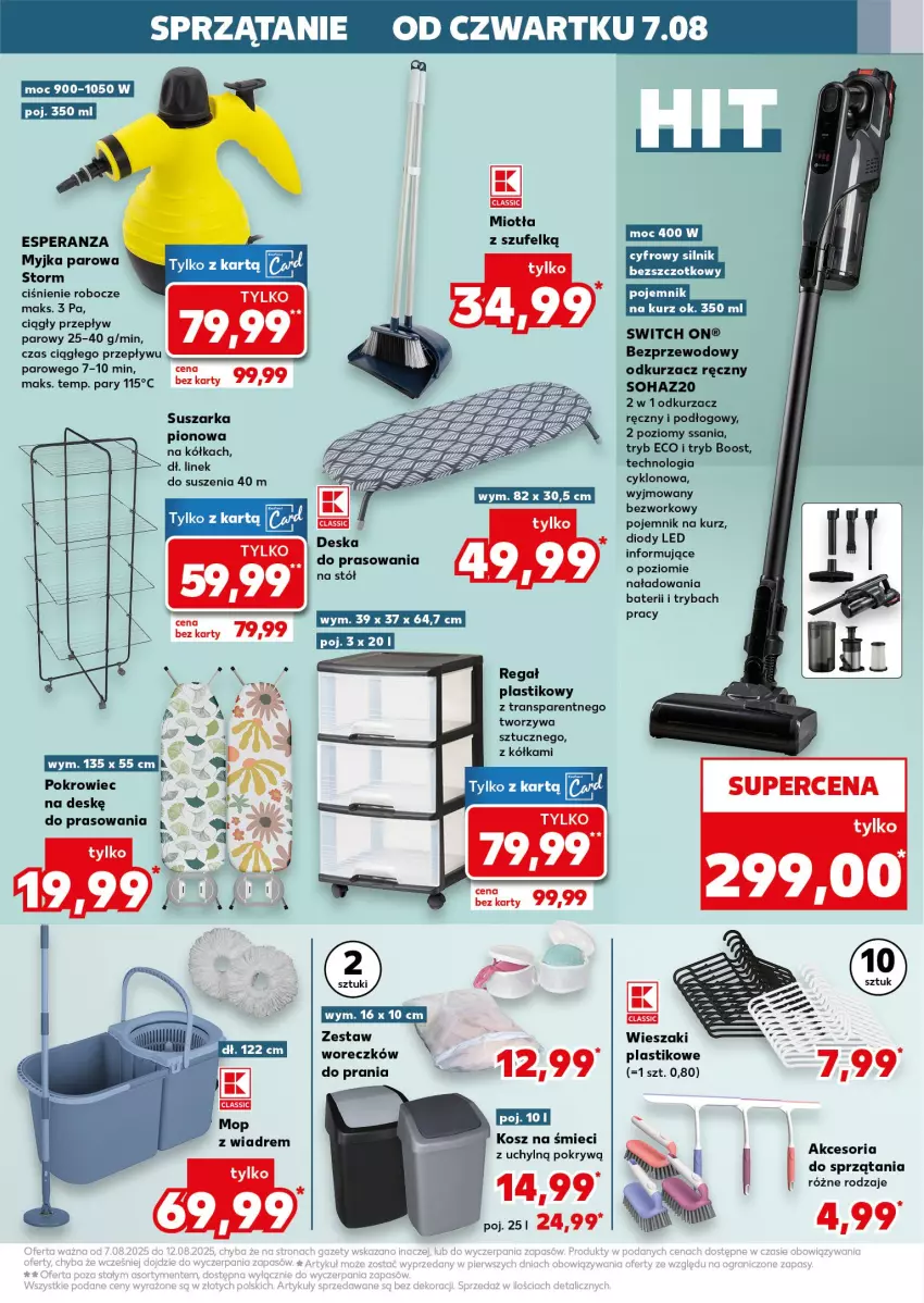 Gazetka promocyjna Kaufland - Kaufland - ważna 07.08 do 12.08.2025 - strona 11 - produkty: Fa, Kosz, Miotła, Mop, Odkurzacz, Pojemnik, Pokrowiec, Pokrowiec na deskę, Regał, Ryba, Sprzątanie, Stół, Suszarka, Tran, Wieszak