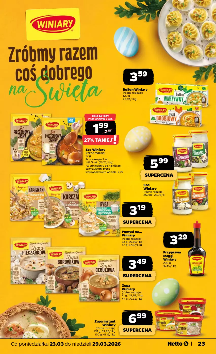 Gazetka promocyjna Netto - Od Poniedziałku - ważna 23.03 do 29.03.2026 - strona 23 - produkty: Bulion, Lion, Maggi, Sos, Winiary, Zupa