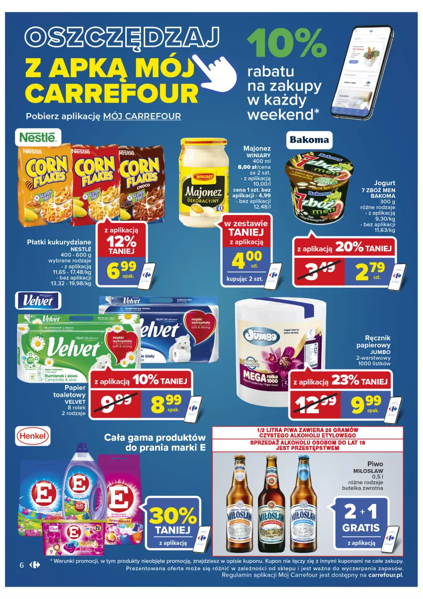 Gazetka promocyjna Carrefour - Gazetka Market - ważna 25.01 do 05.02.2022 - strona 6 - produkty: Bakoma, Gra, LG, Majonez, Piwa, Piwo, Ręcznik, Rum