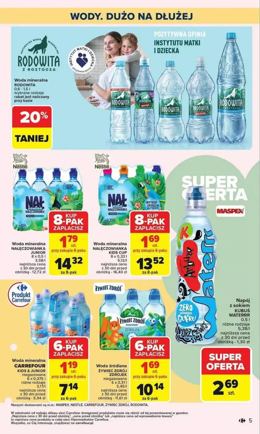 Gazetka promocyjna Carrefour - ważna 03.02 do 15.02.2025 - strona 21 - produkty: Kubuś, Kubuś Waterrr, LANA, Napój, Sok, Woda, Woda mineralna