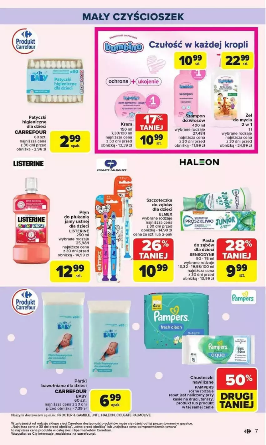 Gazetka promocyjna Carrefour - ważna 03.02 do 15.02.2025 - strona 23 - produkty: Chusteczki, Colgate, Dzieci, Elmex, LG, Listerine, Pampers, Sensodyne, Szczoteczka, Szczoteczka do zębów