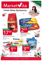 Gazetka promocyjna Market Vita - Gazetka promocyjna – Marketvita - Gazetka - ważna od 12.03 do 12.03.2022 - strona 1 - produkty: Danone, Kawa, Mleko zagęszczone, Delicje, Danio, Mleko