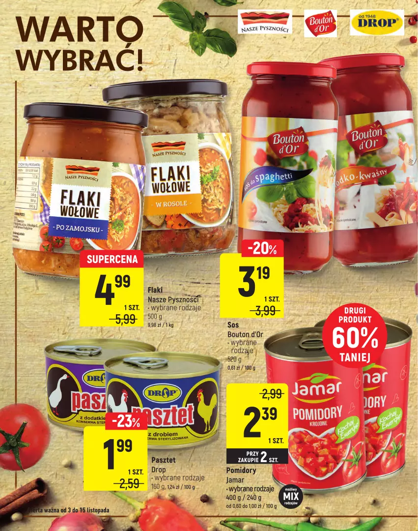 Gazetka promocyjna Intermarche - Targ Marek - ważna 04.11 do 15.11.2021 - strona 12 - produkty: Flaki, Pomidory, Ser, Sos