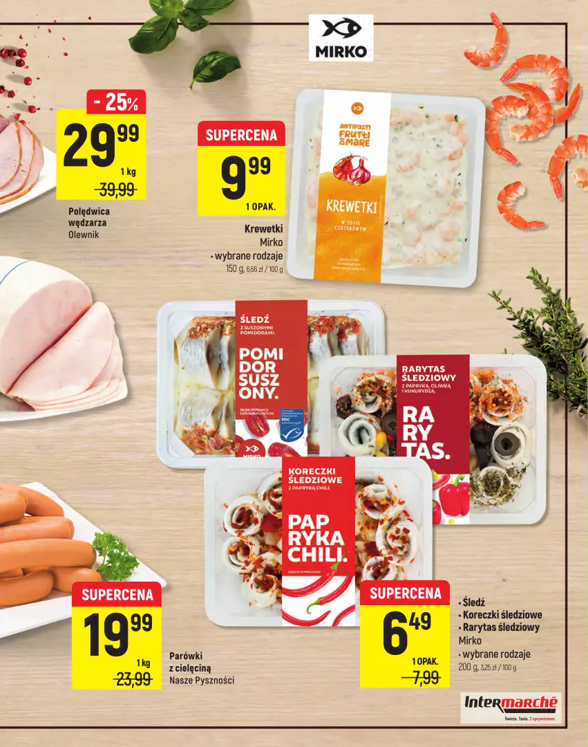 Gazetka promocyjna Intermarche - Targ Marek - ważna 04.11 do 15.11.2021 - strona 3 - produkty: Koreczki śledziowe, Olewnik, Parówki, Polędwica