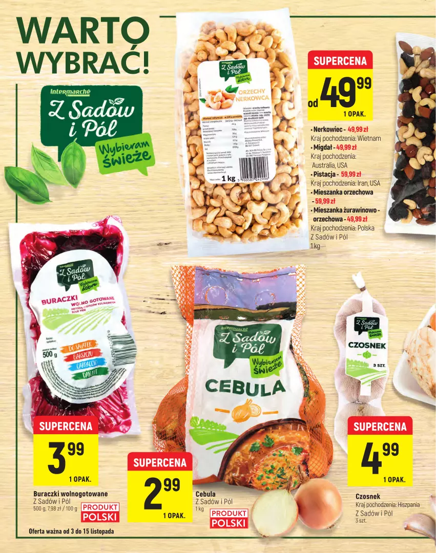 Gazetka promocyjna Intermarche - Targ Marek - ważna 04.11 do 15.11.2021 - strona 4 - produkty: Buraczki, Czosnek, Mieszanka orzechowa, Puma, Top, Wino