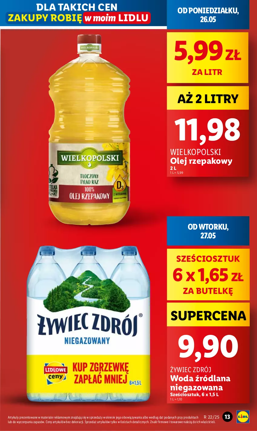 Gazetka promocyjna Lidl - GAZETKA - ważna 26.05 do 28.05.2025 - strona 13 - produkty: LANA, Olej, Olej rzepakowy, Woda