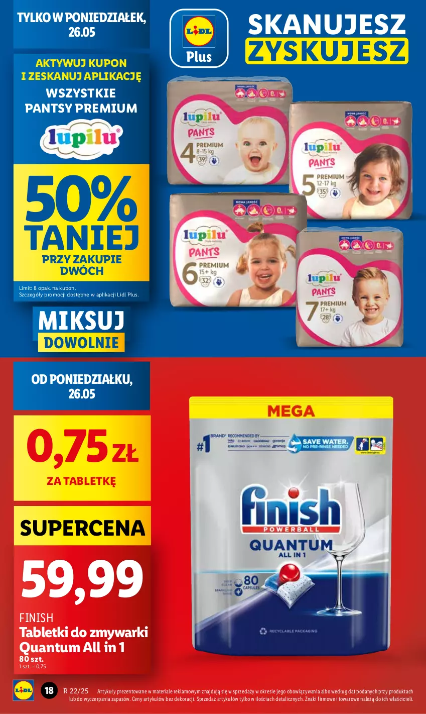 Gazetka promocyjna Lidl - GAZETKA - ważna 26.05 do 28.05.2025 - strona 18 - produkty: Finish, Tablet, Tabletki do zmywarki, Zmywarki