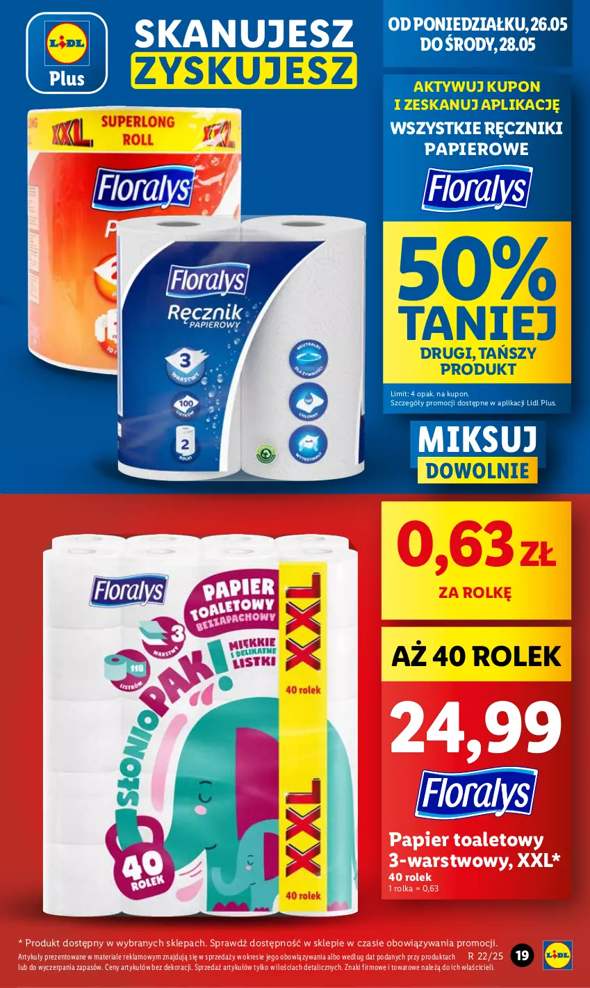 Gazetka promocyjna Lidl - GAZETKA - ważna 26.05 do 28.05.2025 - strona 19 - produkty: Papier, Papier toaletowy, Ręcznik, Ręczniki papierowe