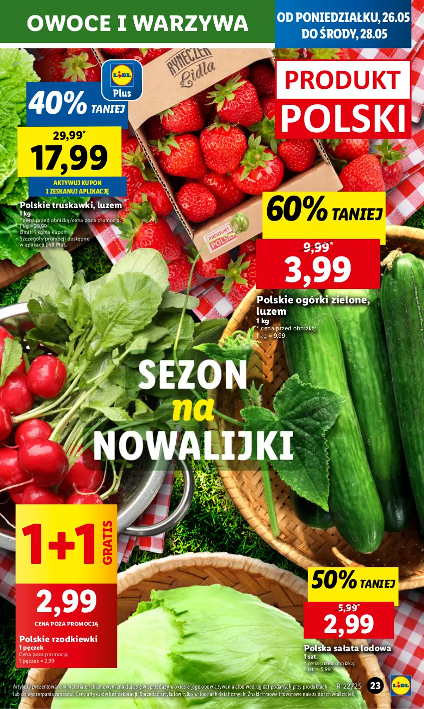 Gazetka promocyjna Lidl - GAZETKA - ważna 26.05 do 28.05.2025 - strona 25 - produkty: Gra, Owoce, Sałat, Sałata lodowa, Truskawki, Warzywa