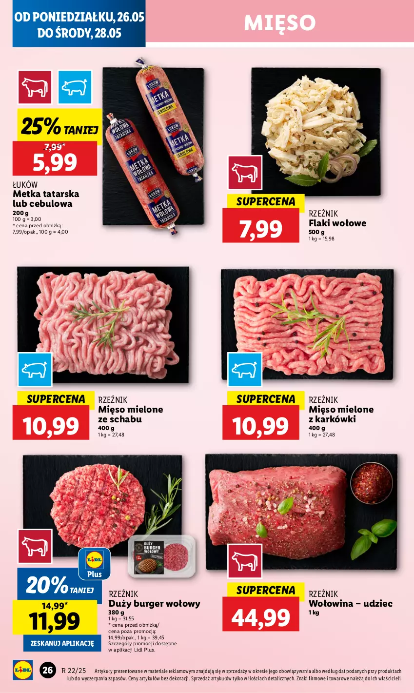 Gazetka promocyjna Lidl - GAZETKA - ważna 26.05 do 28.05.2025 - strona 28 - produkty: Burger, Flaki, Flaki wołowe, Metka tatarska, Mięso, Mięso mielone, Wołowina