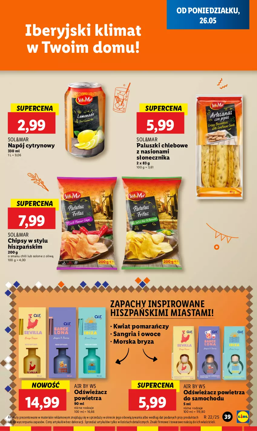 Gazetka promocyjna Lidl - GAZETKA - ważna 26.05 do 28.05.2025 - strona 43 - produkty: Bryza, Chipsy, Chleb, Napój, Odświeżacz powietrza, Owoce