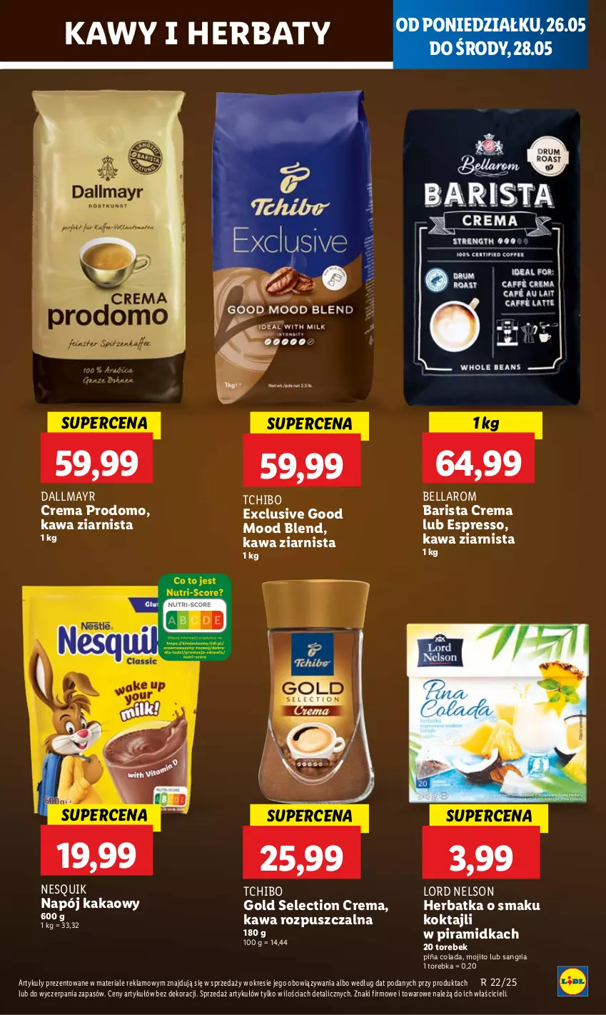 Gazetka promocyjna Lidl - GAZETKA - ważna 26.05 do 28.05.2025 - strona 51 - produkty: Bell, Bella, Dallmayr, Kakao, Kawa, Kawa rozpuszczalna, Kawa ziarnista, Napój, Nesquik, Piña Colada, Tchibo, Torebka
