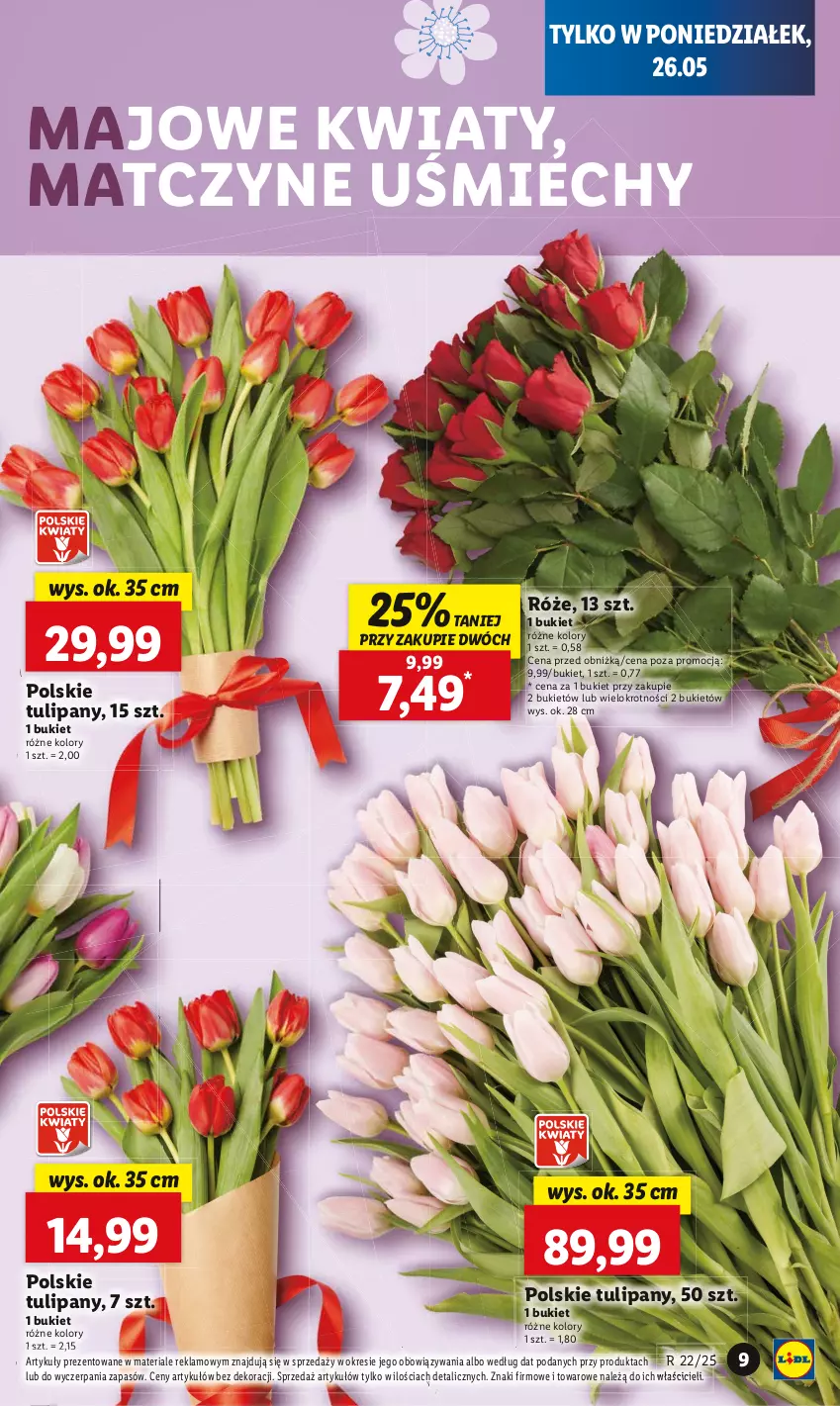 Gazetka promocyjna Lidl - GAZETKA - ważna 26.05 do 28.05.2025 - strona 9 - produkty: Bukiet, Tulipan