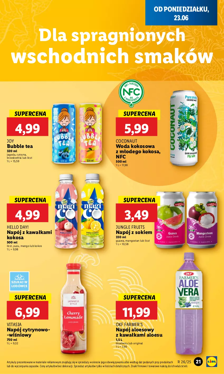 Gazetka promocyjna Lidl - GAZETKA - ważna 23.06 do 25.06.2025 - strona 23 - produkty: Fa, Gin, Kawa, Kokos, Liczi, Mango, Napój, Sok, Woda