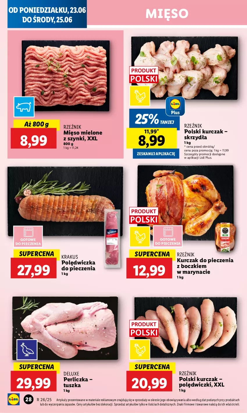 Gazetka promocyjna Lidl - GAZETKA - ważna 23.06 do 25.06.2025 - strona 30 - produkty: Krakus, Kurczak, Mięso, Mięso mielone, Mięso mielone z szynki, Perliczka, Piec, Tusz