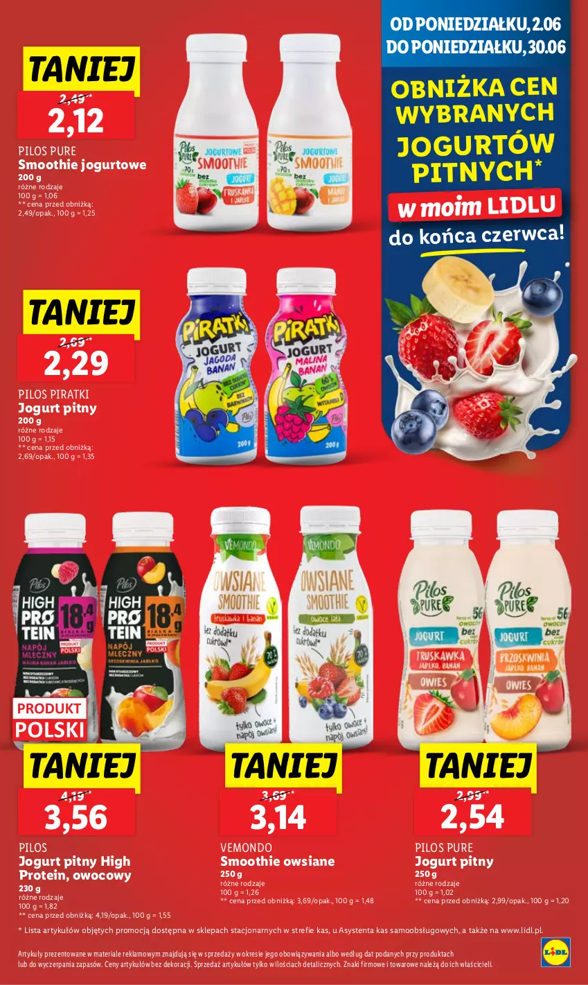Gazetka promocyjna Lidl - GAZETKA - ważna 23.06 do 25.06.2025 - strona 37 - produkty: Jogurt, Jogurt pitny, Pilos, Pur, Smoothie