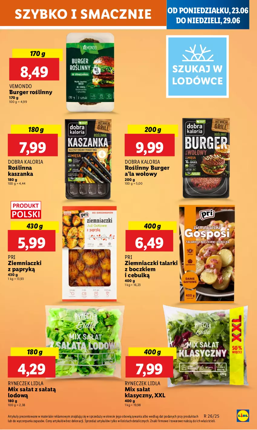 Gazetka promocyjna Lidl - GAZETKA - ważna 23.06 do 25.06.2025 - strona 39 - produkty: Burger, Kasza, Kaszanka, Roślinny burger, Sałat
