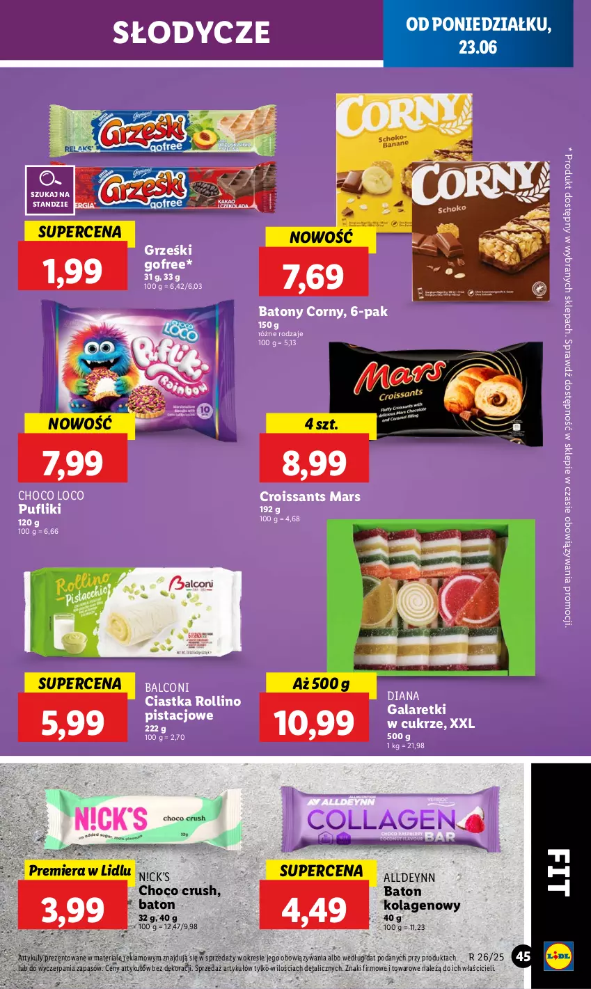 Gazetka promocyjna Lidl - GAZETKA - ważna 23.06 do 25.06.2025 - strona 51 - produkty: Alcon, Baton, Ciastka, Croissant, Gala, Galaretki, Grześki, Kolagen, Mars, Puf