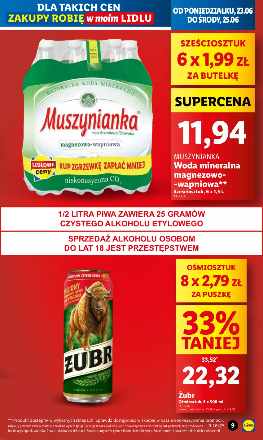 Gazetka promocyjna Lidl - GAZETKA - ważna 23.06 do 25.06.2025 - strona 9 - produkty: Gra, Magnez, Mus, Muszynianka, Piwa, Woda, Woda mineralna