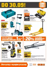 Gazetka promocyjna Obi - Gazetka OBI - Gazetka - ważna od 30.09 do 30.09.2025 - strona 15 - produkty: Top, Ser, Por, Rama, Kärcher, Przecinarka, Walizka, Skrzynka narzędziowa, Makita, Tran, Wałek, Sport, Wózek, Wózek transportowy, Płyta, Pistolet, Grunt, Lazur, Dźwig, Cement, Myjka ciśnieniowa, Ceresit, Fa