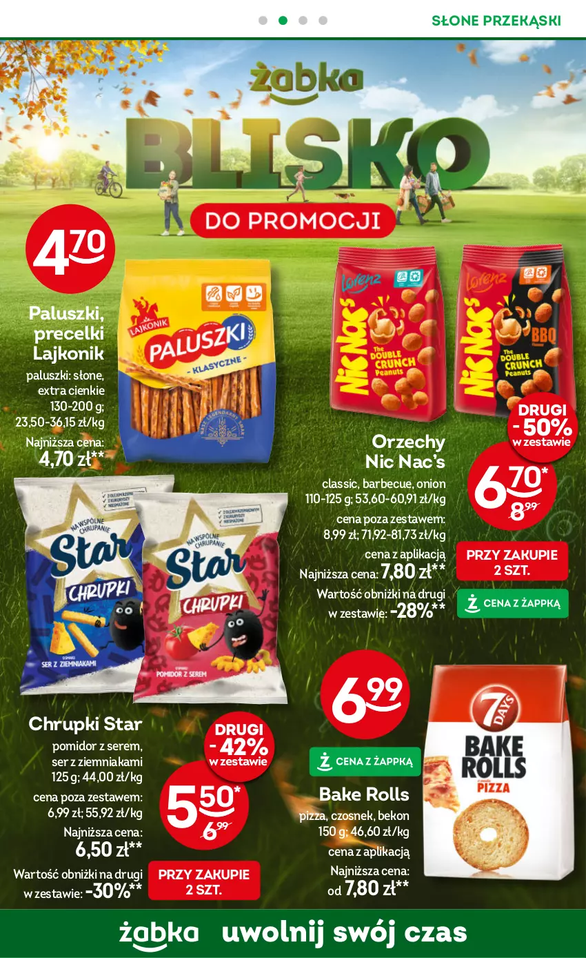 Gazetka promocyjna Żabka - ważna 06.11 do 19.11.2024 - strona 26 - produkty: Bake Rolls, Beko, Chrupki, Czosnek, Lajkonik, Pizza, Precelki, Ser