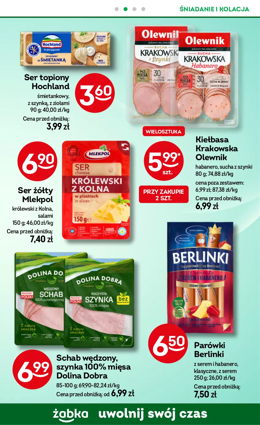 Gazetka promocyjna Żabka - ważna 06.11 do 19.11.2024 - strona 37 - produkty: Berlinki, Hochland, Kiełbasa, Kiełbasa krakowska, Królewski, Olewnik, Parówki, Salami, Ser, Ser topiony, Szynka, Top