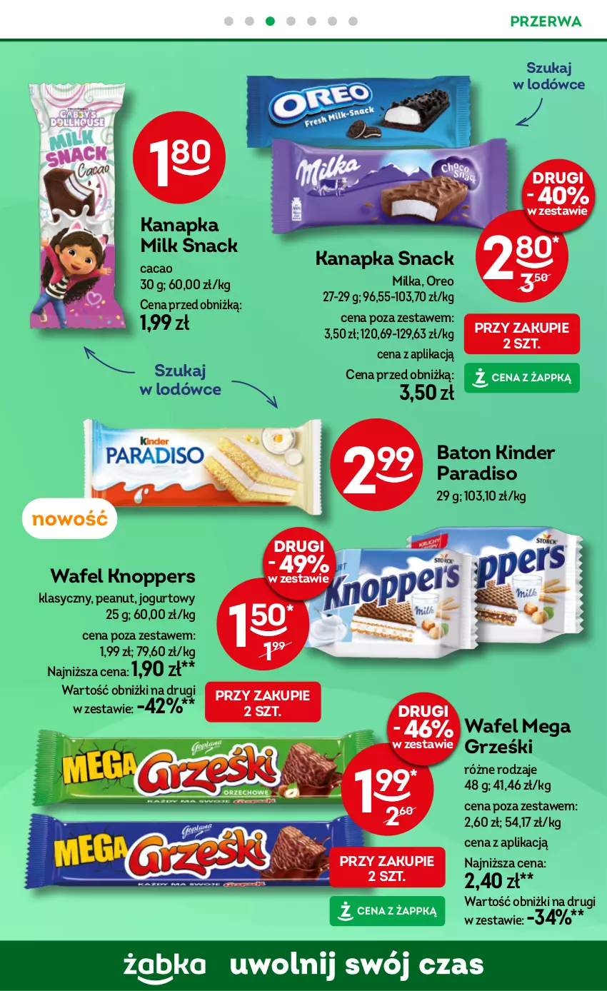 Gazetka promocyjna Żabka - ważna 06.11 do 19.11.2024 - strona 42 - produkty: Baton, Grześki, Jogurt, Kinder, Knoppers, Milka, Oreo