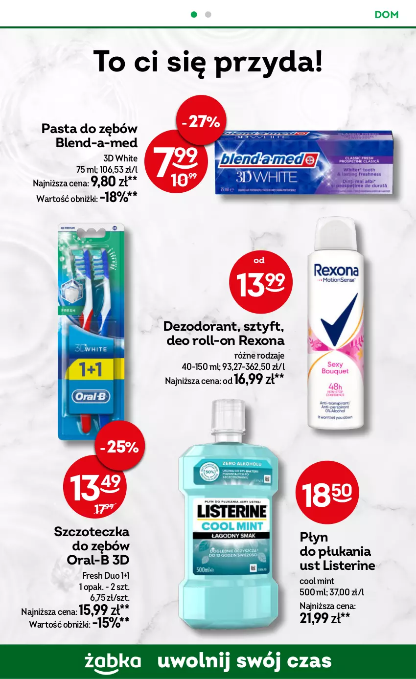 Gazetka promocyjna Żabka - ważna 06.11 do 19.11.2024 - strona 56 - produkty: Blend-a-Med, Dezodorant, Listerine, Pasta do zębów, Płyn do płukania, Rexona, Szczoteczka, Szczoteczka do zębów