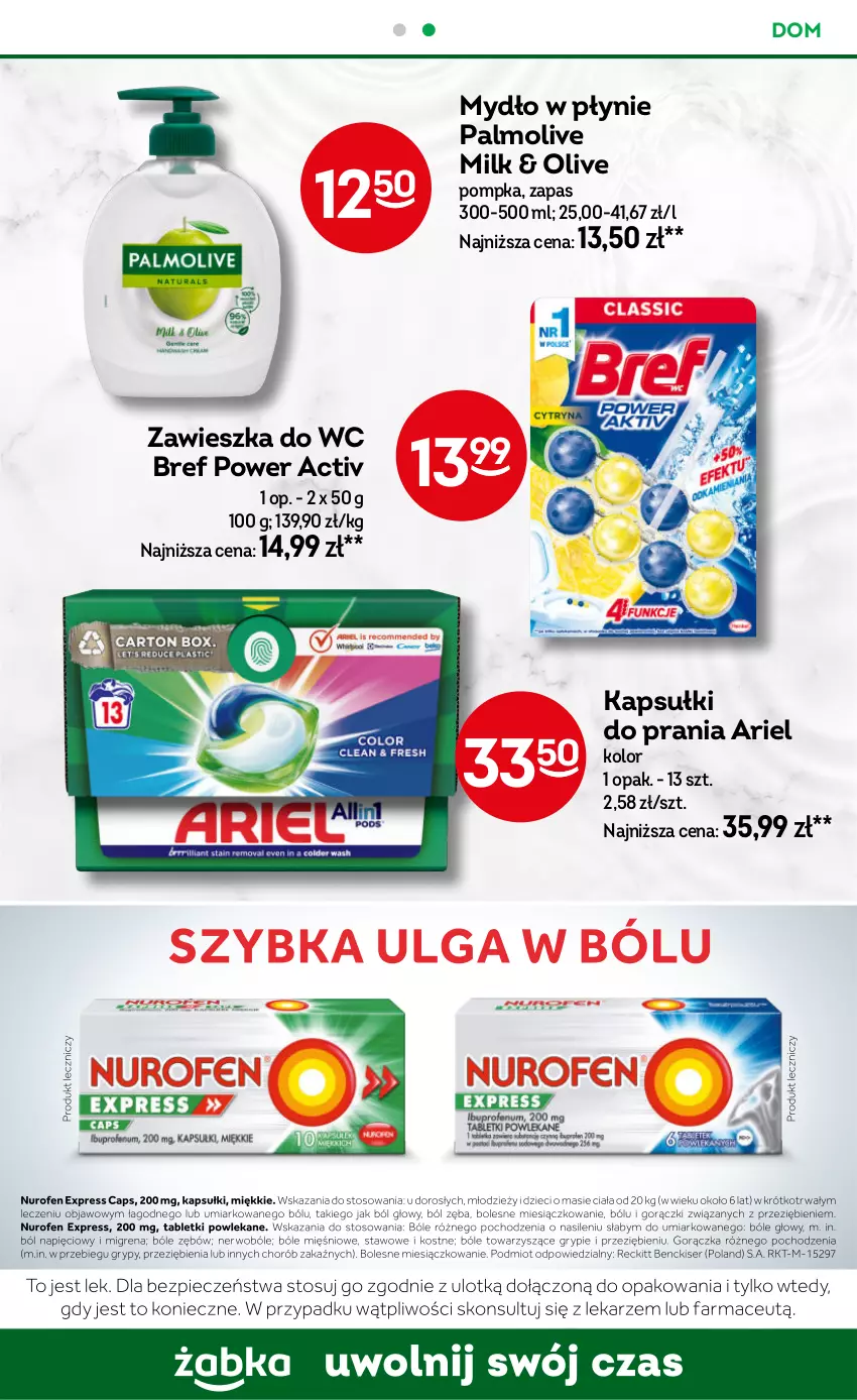 Gazetka promocyjna Żabka - ważna 06.11 do 19.11.2024 - strona 57 - produkty: Ariel, Bref, Kapsułki do prania, Mydło, Mydło w płynie, Palmolive, Pompka, Zawieszka do wc